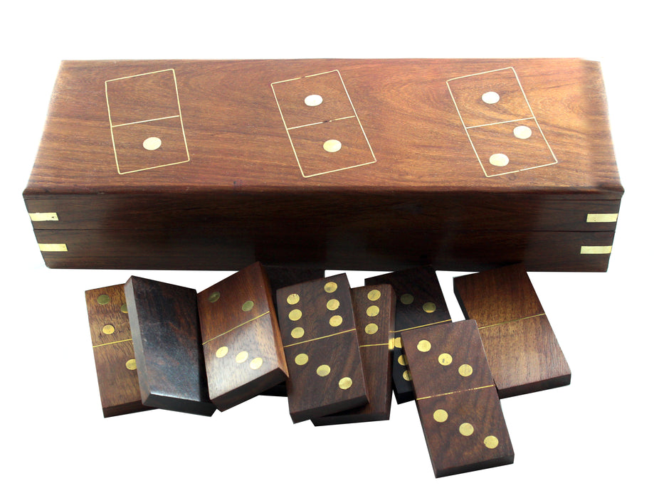 Antique Dominoes Set in Rosewood Box, Royal Play Families and Kids Ages 12 Months and up, Educational Game Set