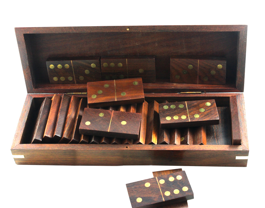 Antique Dominoes Set in Rosewood Box, Royal Play Families and Kids Ages 12 Months and up, Educational Game Set
