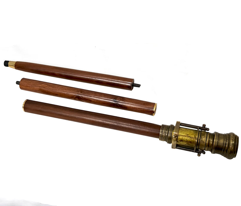 Antique Marine High Magnification Telescopic Walking Stick Nautical Handmade Solid Wooden Cane