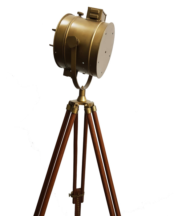 collectiblesBuy Decorative Lighting Vintage Marine LED Tripod Floor Lamp Antique Searchlight Retro Studio Spotlight Focus Lamps Home & Office Wooden Adjustable Stand