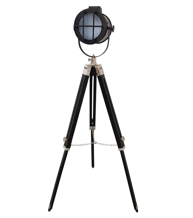 collectiblesBuy Vintage Spotlight Table Lamps Hollywood LED Searchlight Marine Small and Big Floor Lamp Combo,40 & 20 inch, Black
