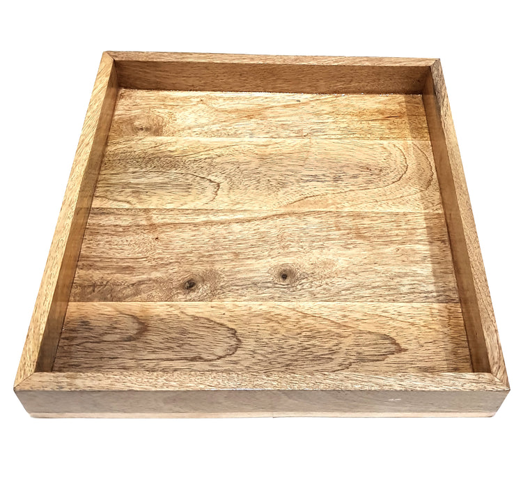 Large Square Trays for Breakfast in Bed, Tea, Coffee Table Home Decor Rustic Wood Serving Tray