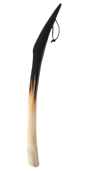 Real Shoe Horn Made with Real Horn Long Handled with Leather Loop 17" Authentic Handcrafted Natural