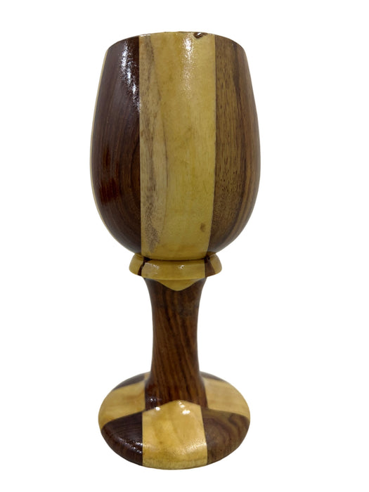Decorative Wooden Goblet Drinking Chalice Mango and Teak Wood Wine, Cold Beverages