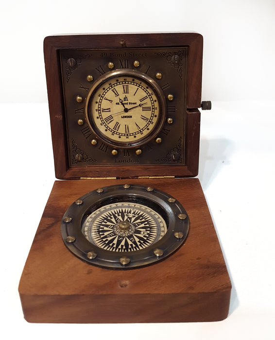 Nautical Ship Compass Wooden Box Compass & Watch Vintage Collectibles Gift