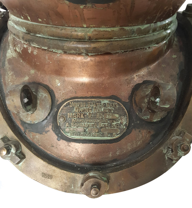 Antique Maritime Brass Deep Diving Helmet Mark V US Navy Nautical Collectible Gift 18"