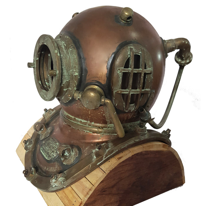 Antique Maritime Brass Deep Diving Helmet Mark V US Navy Nautical Collectible Gift 18"