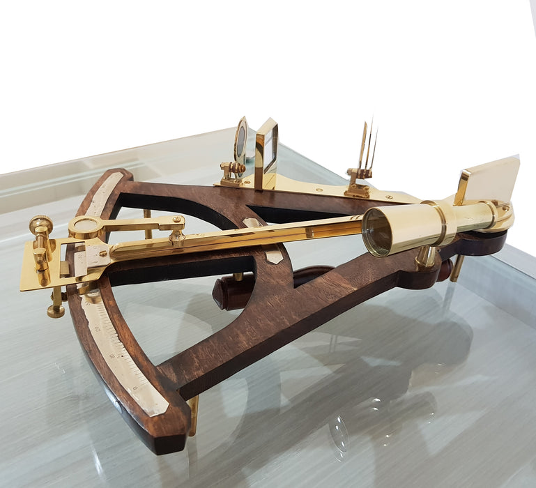 Vintage Wooden Marine Octant Reflecting Instrument Measuring Reflecting Quadrant Ship Sailor Navigation Tool Marine Sextant