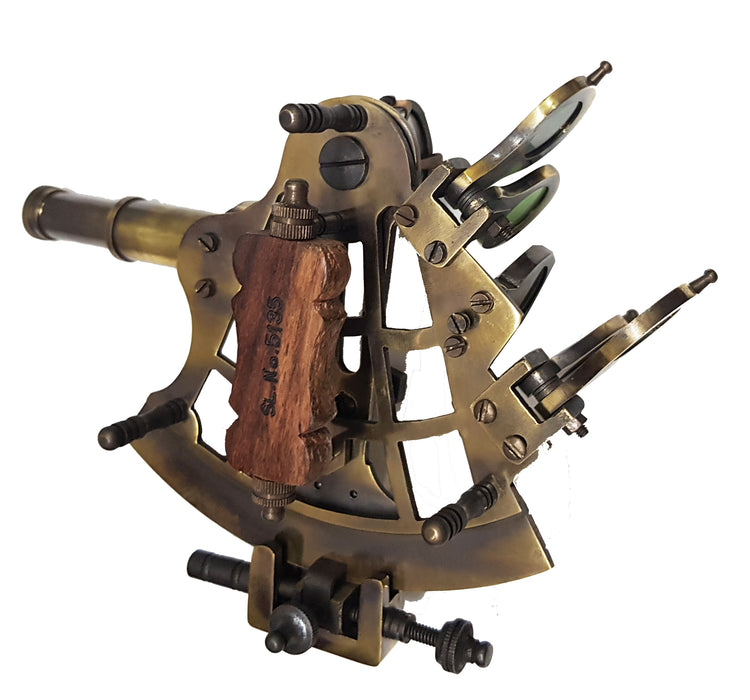 Antique J.Scott Navy Brass Sextant Handmade Wooden Box Vintage Nautical Ship sextants, 5 inch, Bronze