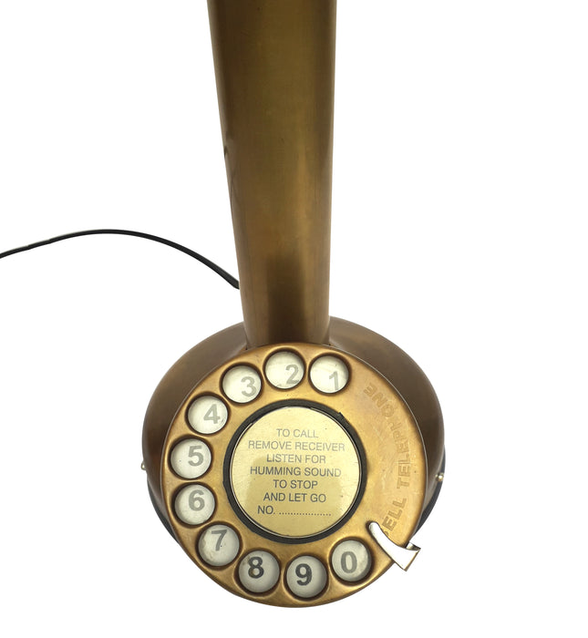 Antique Western Electric Bell Telephone Brass Candlestick Phone Replica Electronic Corded Rotary Dial Home Decor