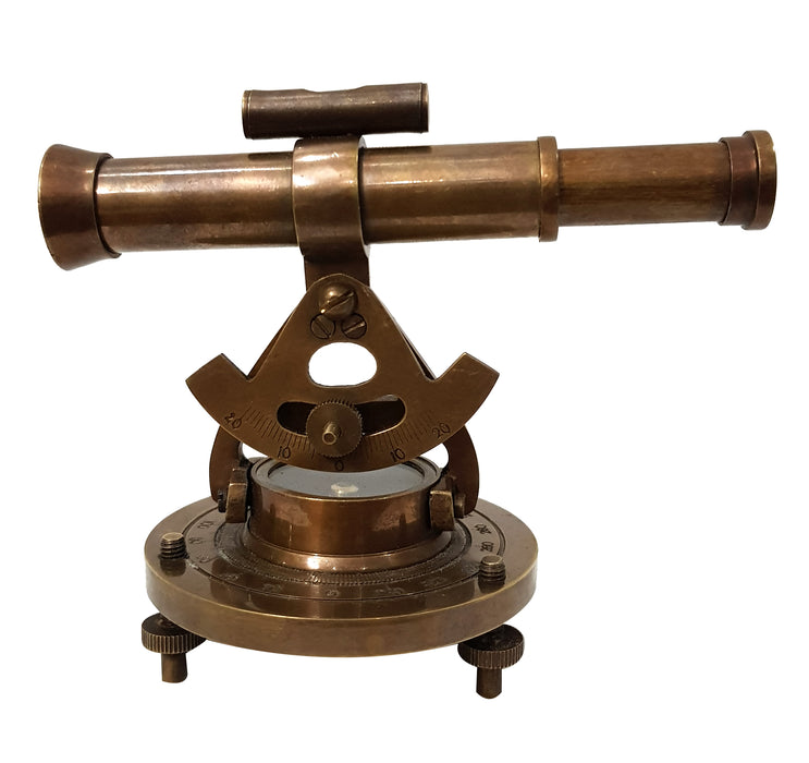 Antique Brass Nautical Alidade Telescope Compass Surveying Theodolite Marine Home/Office Table Decor Antique Survey Transit Telescope Instrument Compass