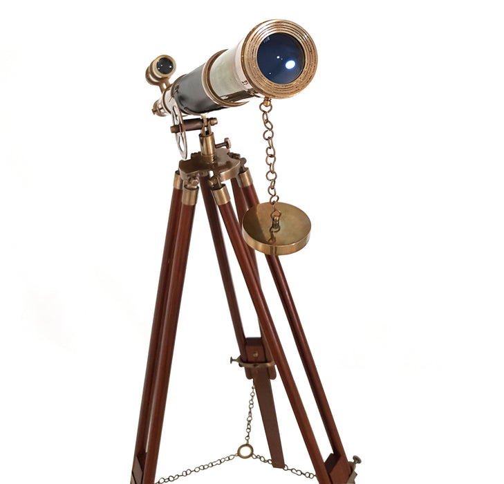 Vintage Brass Telescope With Tripod