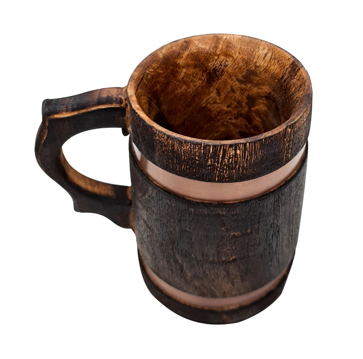 Medieval Handmade Wooden Beer Mug Antique Brown Eco-friendly Beer Tankard Coffee Tea Drinkware Stein