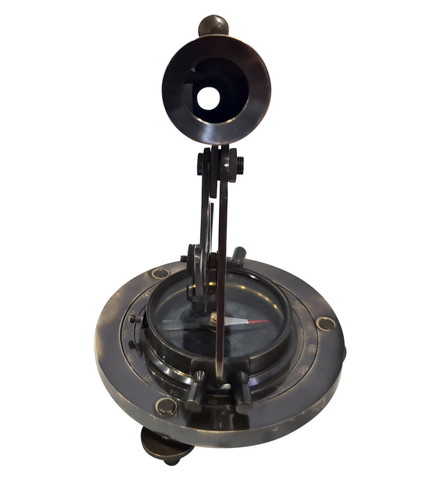 Nautical Solid Brass Alidade Compass Antique Black Theodolite Telescope Traditional Design Desktop Collectible