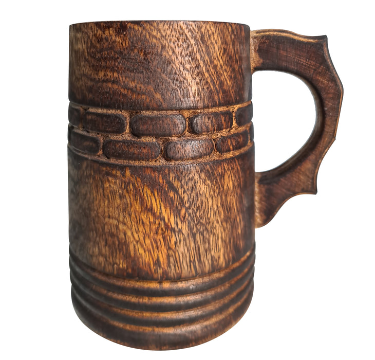 Handcrafted Unique Design Retro Eco-Friendly Drink ware Food Safe Tankard Medieval Inspired Rustic For Coffee & Tea Wooden Beer Mug