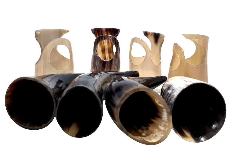 Medieval Inspired Viking Drinking Horn With Stand Ancient Mead Ale Cup Food Safe Ceremonial Drinking Vessel Set of 4
