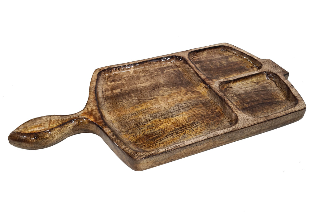 Natural Long Deep Mango Wood Serving Platter Handmade With Handle Food Safe Tray Dining Décor Home And Kitchen Décor Serveware Accessories Multipurpose Use