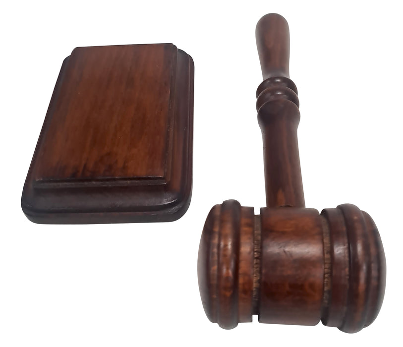 Handcrafted Wood Perfect Premium Quality Wood and Sound Rectangular Block Set Justice Gavel