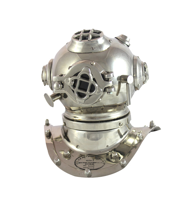 Retro Look Design Marine Sea Mini Divers Helmet Collectible Look Chrome & Nickel Finish