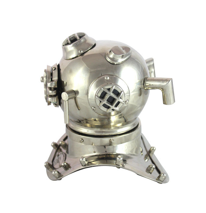 Retro Look Design Marine Sea Mini Divers Helmet Collectible Look Chrome & Nickel Finish