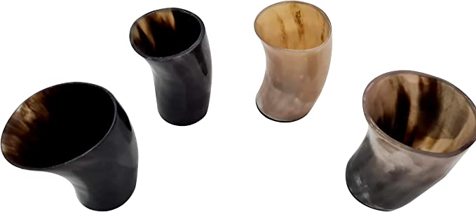 Medieval Inspire Drinkware Beer Glass chalice horns Authentic Handcrafted Viking Drinking Horn Glass Wine Ale Cup Set of 4