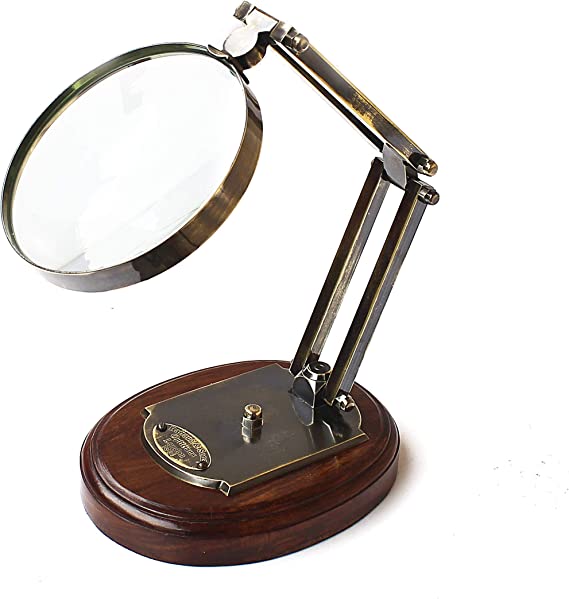 Magnifying Glass Vintage Desktop Accessory Antique Magnifier Barraud & Sons London Brass