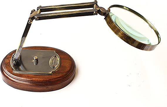 Magnifying Glass Vintage Desktop Accessory Antique Magnifier Barraud & Sons London Brass