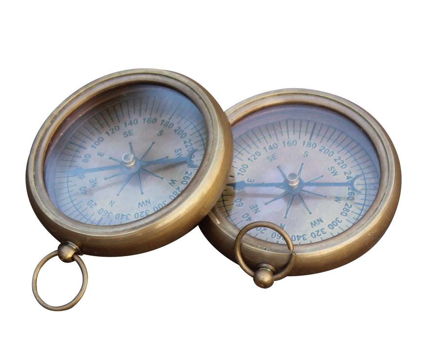 Nautical Vintage Antique Finish Compass, 2.2 inches, Navigational Direction Instrument Finder Open Face Compass