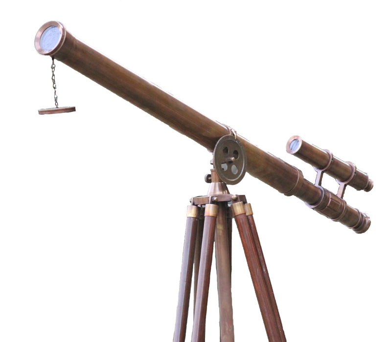 U.S. Navy Griffith Antique Tripod Telescope Double Barrel Nautical Decorative (Double Barrel Tube (Height:65 Inches)
