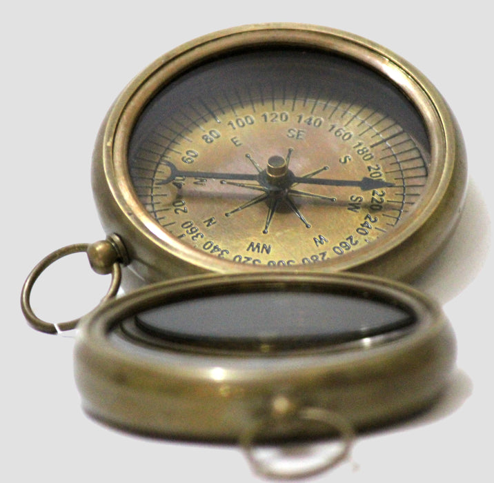 Nautical Vintage Antique Finish Compass, 2.2 inches, Navigational Direction Instrument Finder Open Face Compass