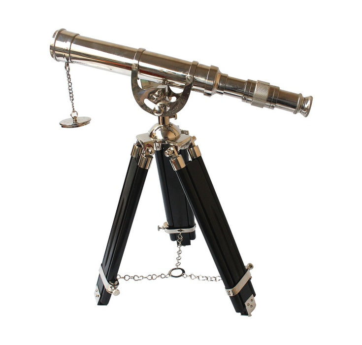 Antique Telescope with Tripod Vintage Brass décor Table Top Wooden Nautical  Maritime Home Office