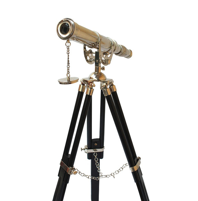 Vintage Tripod Reflecting Telescope Antique Dutch Brass Nautical Unique Eyepiece Harbour Master Stand