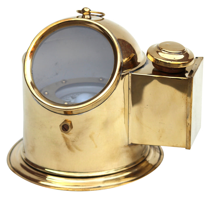 Antique Vintage Binnacle Helmet Gimballed Compass Shiny Brass Vintage Navigational Gimballed Compass