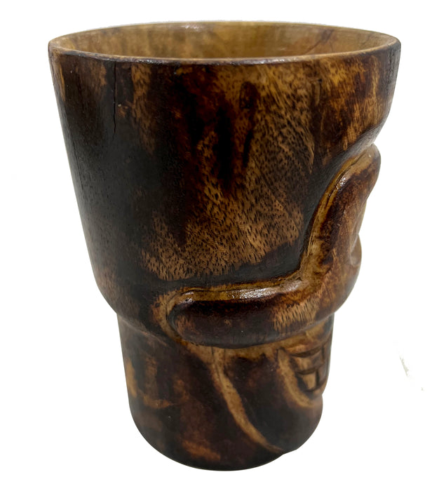 Wooden Tankard Gift Unique Brown Skeleton Design Solid Handmade Wooden Beer Tankard Mug Barrel Classical Natural Dark Wood