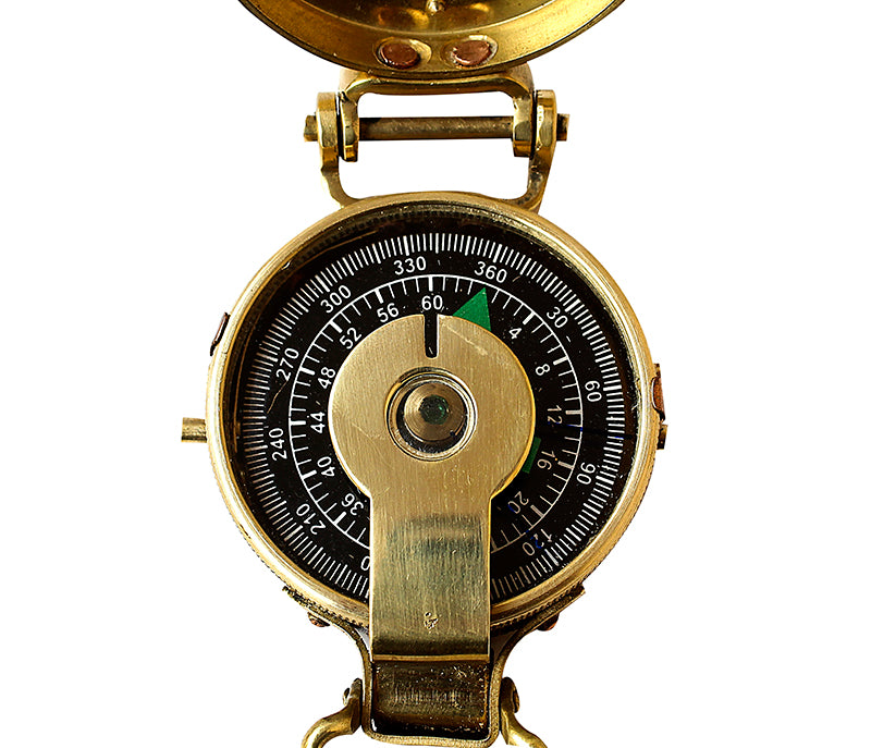Vintage Old Style Military Compass Nautical Pocket Shiny Brass Navigational Instrument