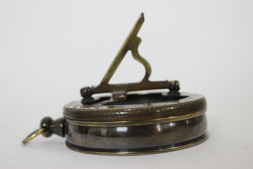 Nautical Antique Style Marine Compass Brass Finish Engravable Brass Pocket Sundial Compass