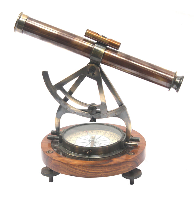 Antique Maritime Nautical Brass Theodolite Telescope Survey Navigation Alidade CompassAlidade Compass Antique Finish