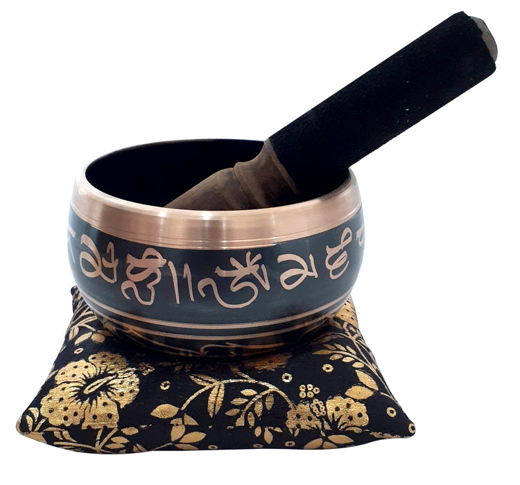Antique Tibetan Singing Bowl Meditation Yoga Sound Bowl Set Wood Striker With Cushion Musical Instrument