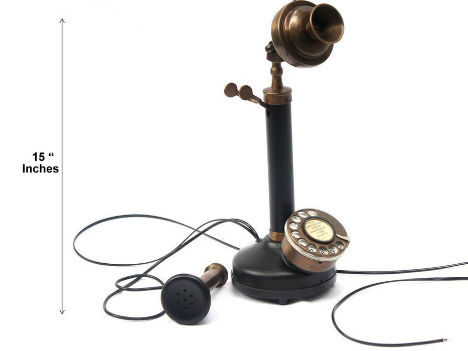 Vintage Contemporary Style Table Decorative Authentic Model Candle Phone Black