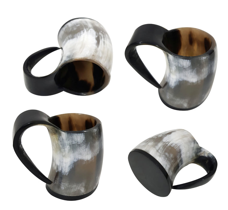 Handcrafted Viking Drinking Horn small Mug Drink Mead & Beer Stein Ancient Ale Tankard SET OF 4 - SMALL